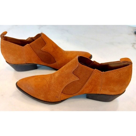 Lucky Brand Joelle Light Brown‎ Nubuck Leather Ankle Booties, Size 8.5 - Picture 5 of 8